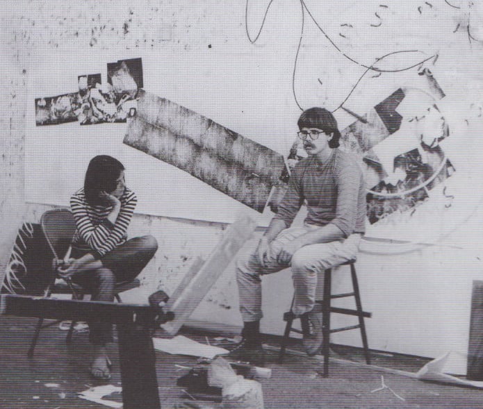 Anne Severson and Shelby Kennedy in Bruce Nauman's studio, c. 1968. 