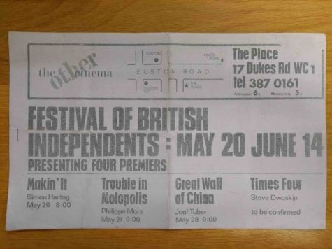 Flyer for the Festival of British Independents, 1970