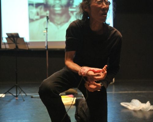 Lee Wen, Anyhow Blues, performance, 2010. Courtesy Asia Art Archive & Centre for Community Cultural Development, photo by: Cheung Chi Wai