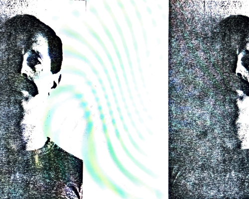 Stuart Marshall, Representative for Great Britain at Saw Gallery International Festival of Video Art, 1983. (Image courtesy of Vivo Media Arts Centre. Rephotogrpahed by Conal McStravick, 2024).