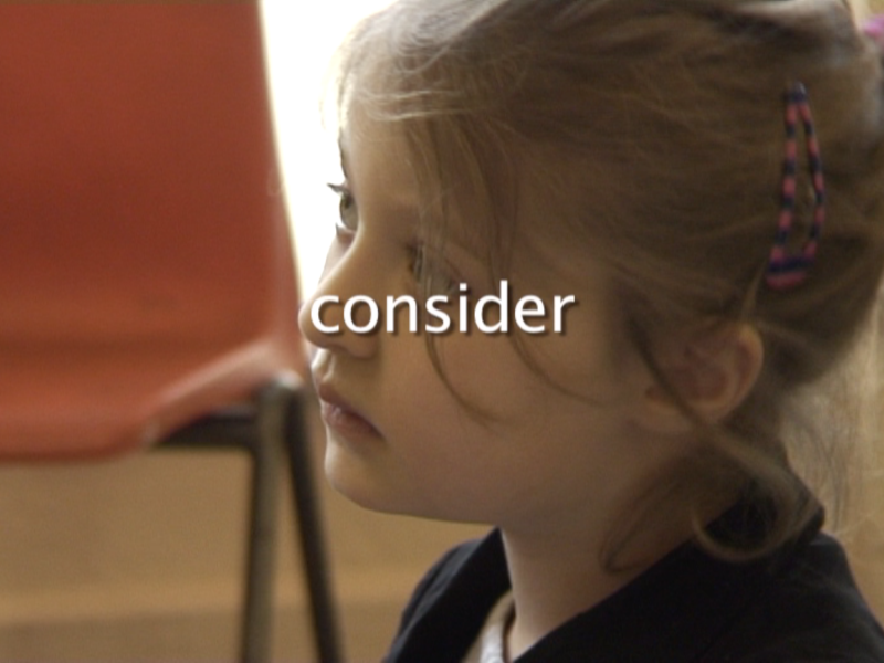 Still from 'This is a video about children and language' (2008-09)
