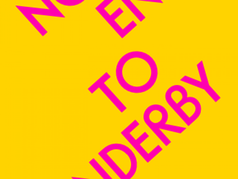 On a yellow colour matte the title “No end to Enderby” is written in all caps and written diagonally across the frame. On the bottom right writes “Graham Eatough & Stephen Sutcliffe