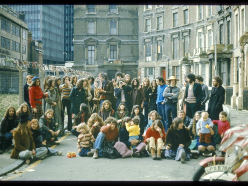 Squatters in Tolmer Square, London, 1970s. Photo: Nick Wates. Courtesy Astrid Proll