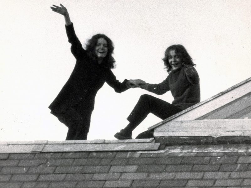 Photograph of two women who broke their way through the roof of Holloway Prison, 26th October 1971.
From the Cinenova archive file of Time and Time again: Women in Prison by Nina Ward with Women & The Law Collective, 1986.